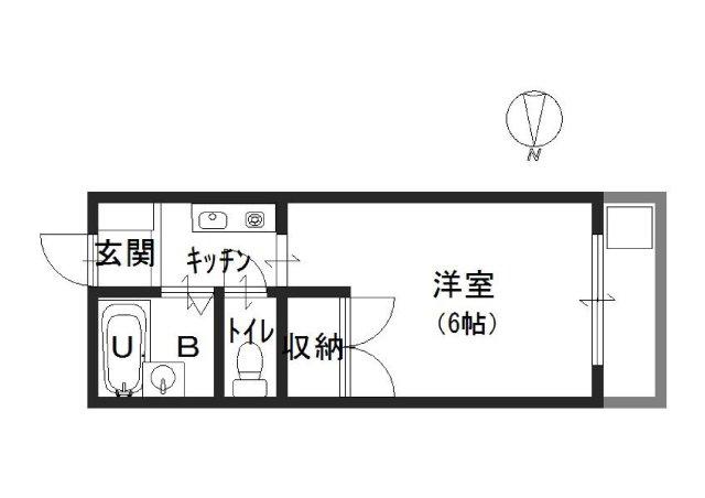 ルミエールタナカ (1K/1階)の間取り写真
