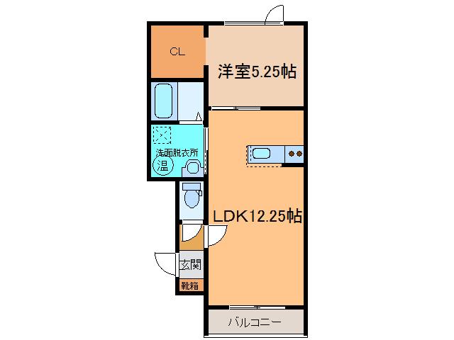 ヴィラ参番館(1LDK/1階)の間取り写真