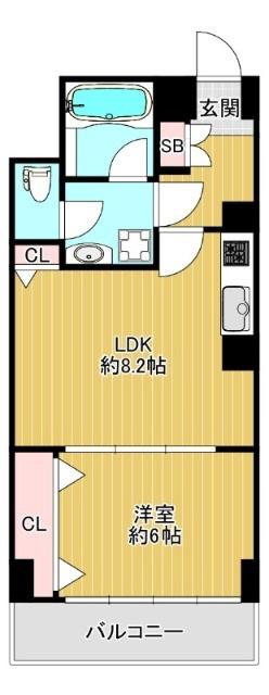 須賀マンション(1DK/5階)の間取り写真
