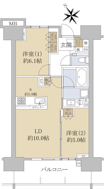 シティハウス成増駅前(2LDK/7階)の間取り写真