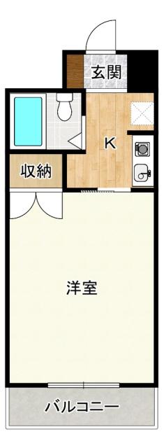 グランメゾン芙蓉(1K/4階)の間取り写真