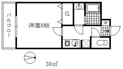 ドール魚崎(1K/3階)の間取り写真