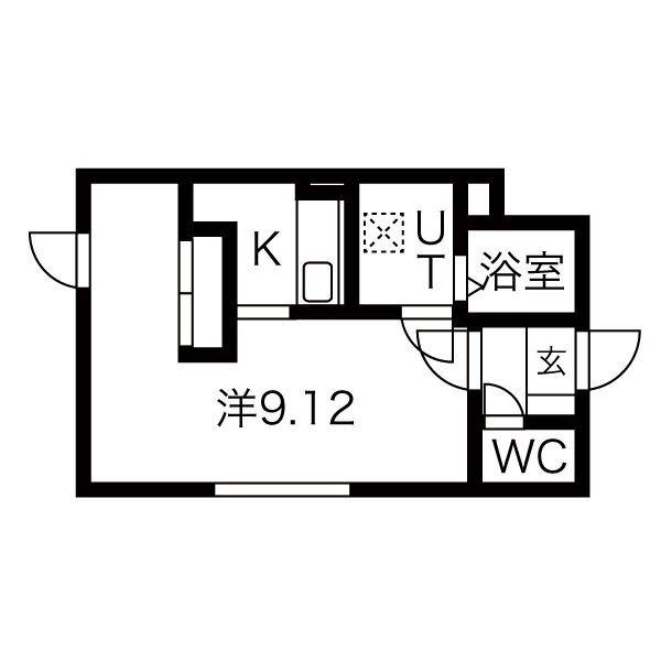 セレナーデ(1K/1階)の間取り写真