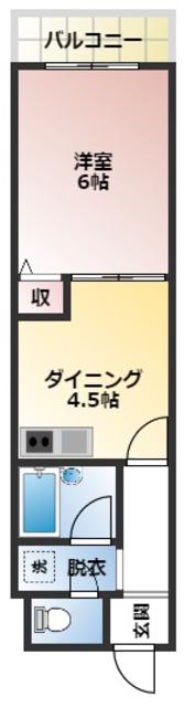 アルデール中百舌鳥(1DK/1階)の間取り写真