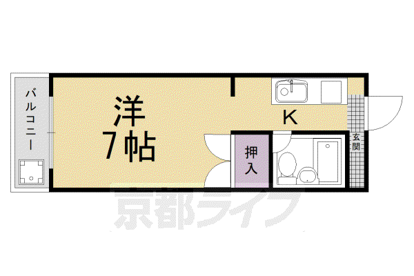 ハウスヴィラ田中(1K/1階)の間取り写真