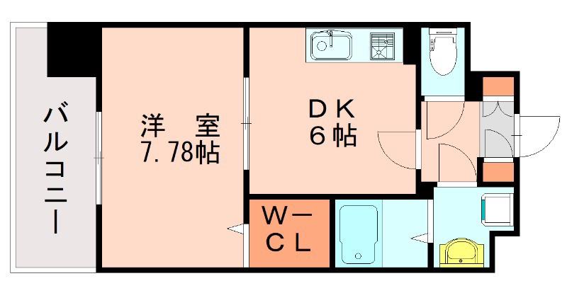 レジデンス20(1DK/3階)の間取り写真