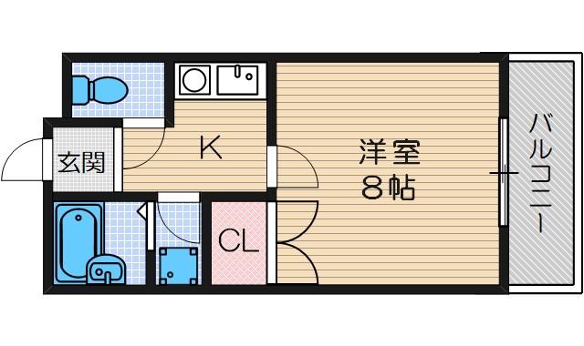 NKハイツ(1K/2階)の間取り写真