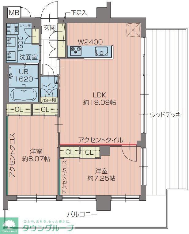 プレジオ北綾瀬ASIAN(2LDK/4階)の間取り写真