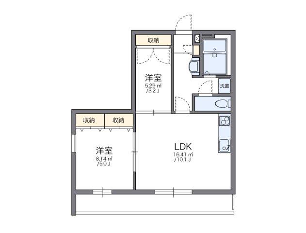 レオパレスはなみずき壱番館(1SLDK/2階)の間取り写真