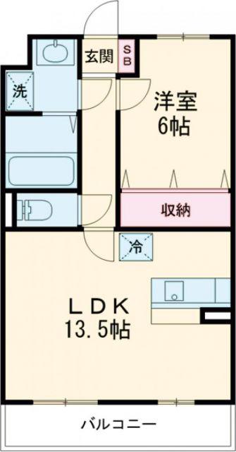 BELLA LUCE B(1LDK/4階)の間取り写真