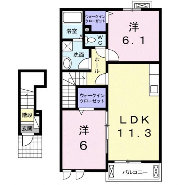 ソフィア(2LDK/2階)の間取り写真