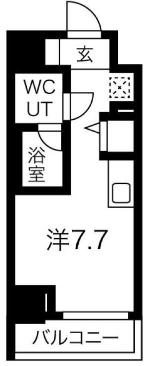 クラリッサ川崎グランデ(ワンルーム/12階)の間取り写真