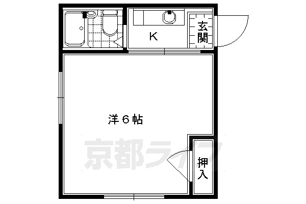 ヴィラ吉祥院(1K/2階)の間取り写真