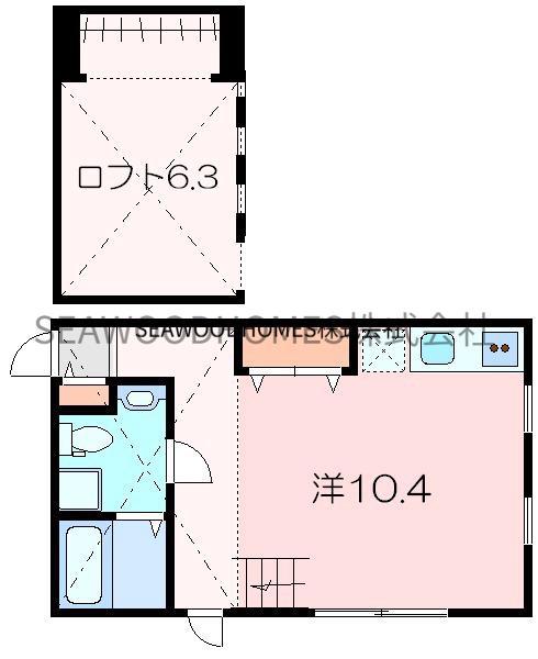 COMODO海の公園(ワンルーム/1階)の間取り写真
