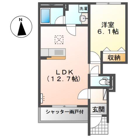 SMART HOMEII(1LDK/1階)の間取り写真