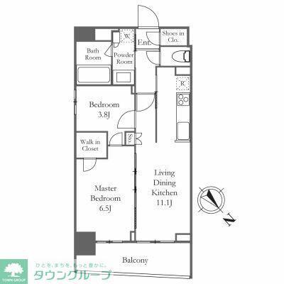 TS-COURT日本橋浜町(2LDK/3階)の間取り写真