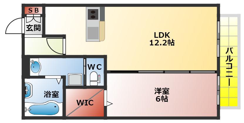 SUMICA(1LDK/2階)の間取り写真