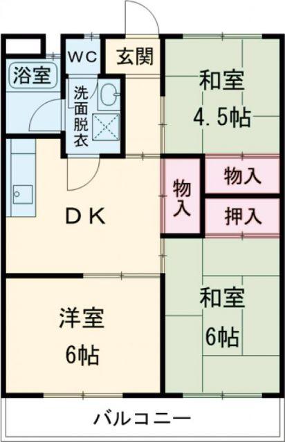 奥村ハイツ(3DK/3階)の間取り写真