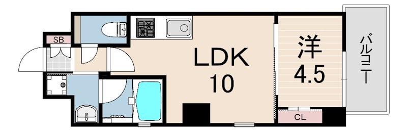 ヴィオラ西宮(1LDK/3階)の間取り写真
