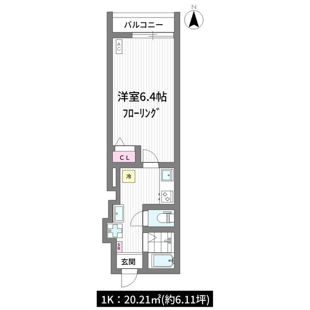 GRAND AILE(1K/1階)の間取り写真