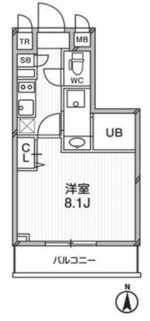 プライマル武蔵関(1K/4階)の間取り写真
