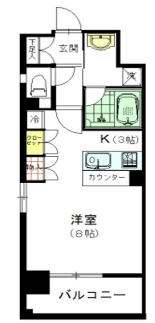 ムラウチビレッジ(1K/4階)の間取り写真