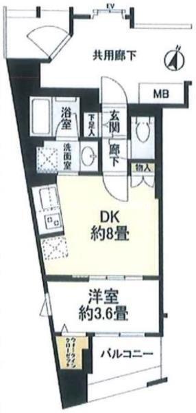 リビオレゾン千代田岩本町ルジェンテ(1DK/5階)の間取り写真