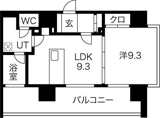 さくらHILLS NAGOYA ウエスト(1LDK/6階)の間取り写真