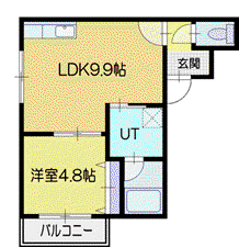 URBAN PLACE 2ND(1LDK/2階)の間取り写真