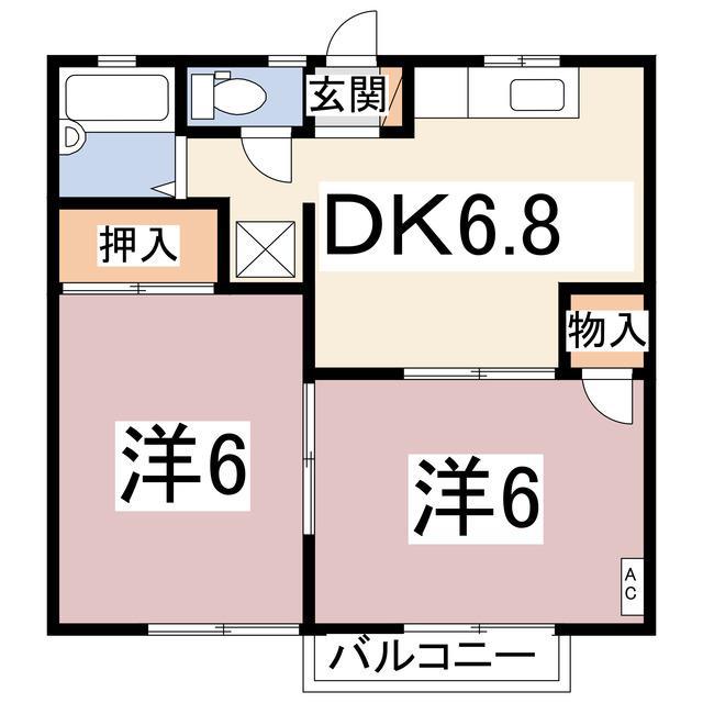 アリハラアネックス21(2DK/2階)の間取り写真