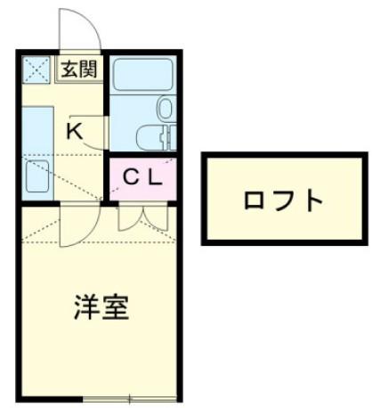 ヒルポート(1K/1階)の間取り写真