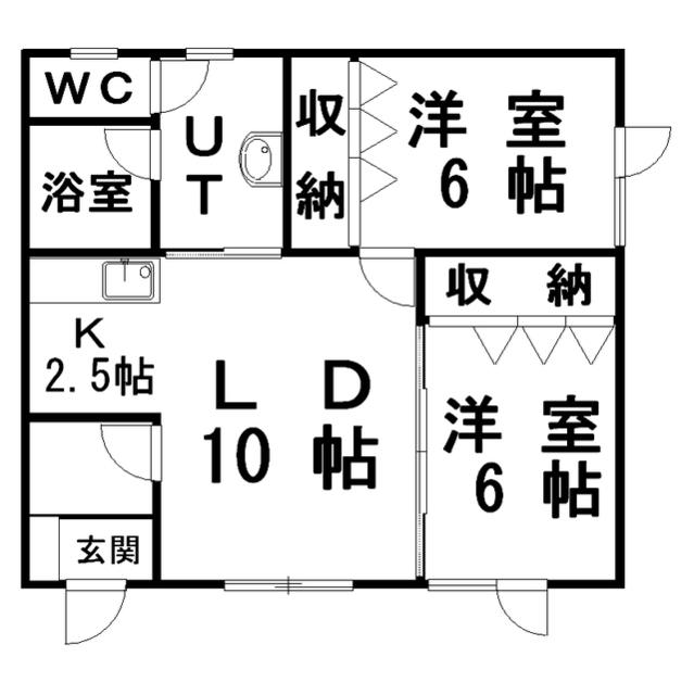 グランド茶夢(2LDK/2階)の間取り写真