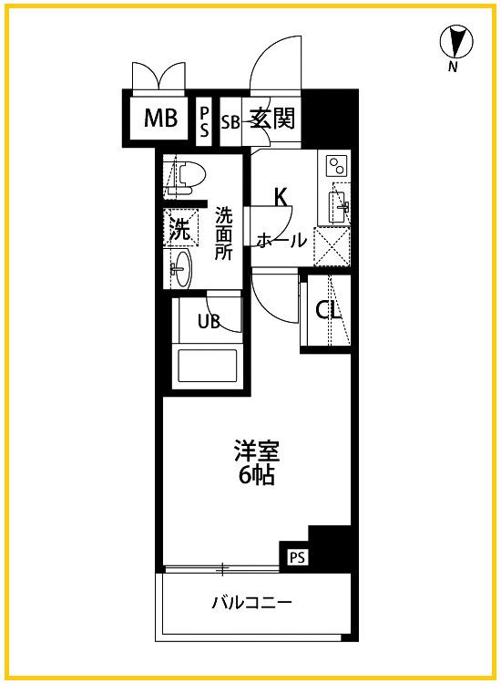 SQUARE CITY YOKOHAMA NEGISHI II(1K/3階)の間取り写真