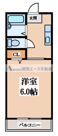 小阪本町ル・グラン(1K/4階)の間取り写真