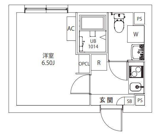 AXIA M-CITY武蔵小山(1K/B1階)の間取り写真