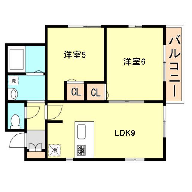 レ・セーナ上沢(2LDK/3階)の間取り写真