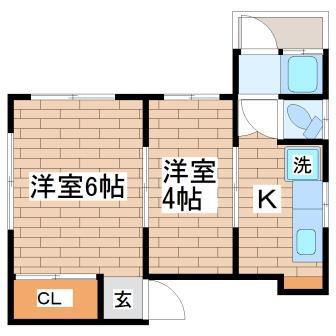 佐本ハイツ(2K/2階)の間取り写真