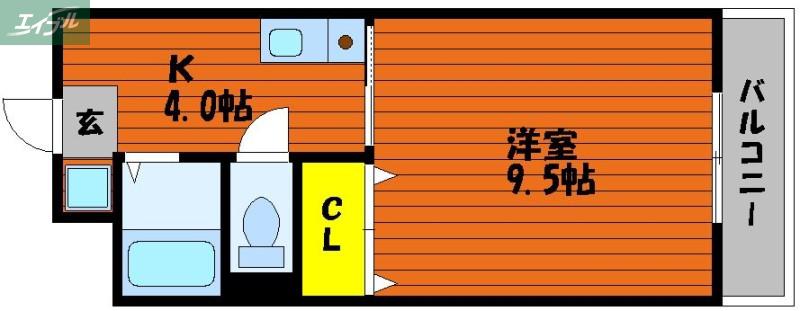 PALAZZOWAKO(1K/3階)の間取り写真