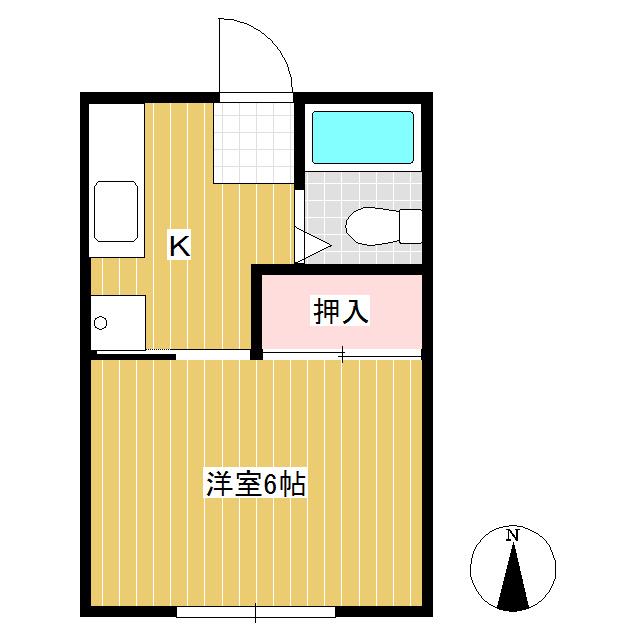 レジデンス中央1(1K/2階)の間取り写真