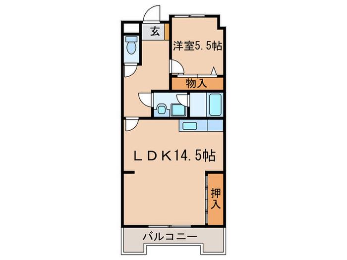 シャイニング2(1LDK/6階)の間取り写真