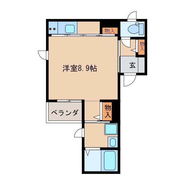 優・プレイスII(ワンルーム/2階)の間取り写真