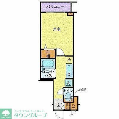 ヴェルト三軒茶屋II(1K/8階)の間取り写真
