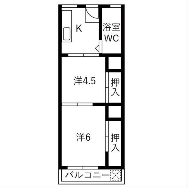 カガマンション(2K/3階)の間取り写真