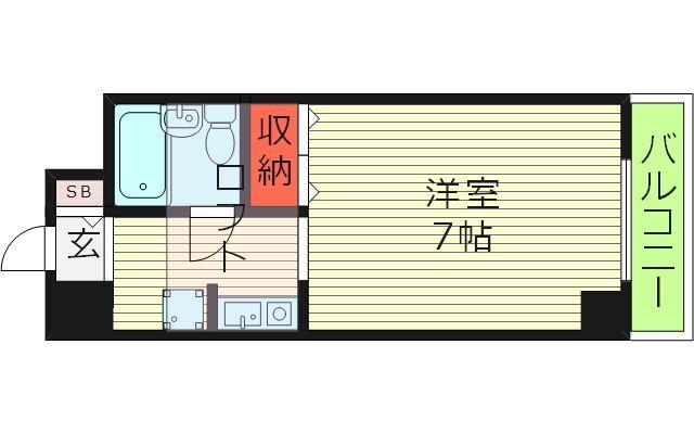 レジデンス関目(1K/2階)の間取り写真