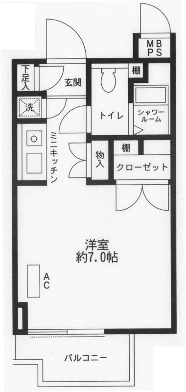 ダイヤモンドスクエア駒形(ワンルーム/9階)の間取り写真
