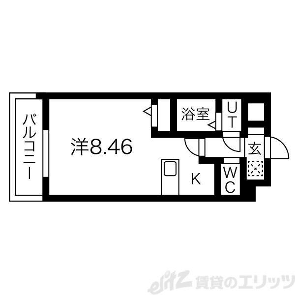 ロイス南茨木(1K/5階)の間取り写真