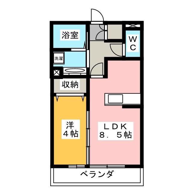 アメニティコート(1LDK/2階)の間取り写真