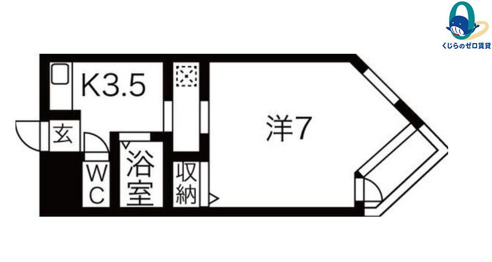 タカオキAコーポ(1K/2階)の間取り写真