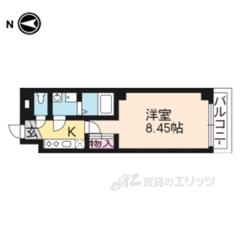 グランシティレジデンス京都駅前(1K/3階)の間取り写真