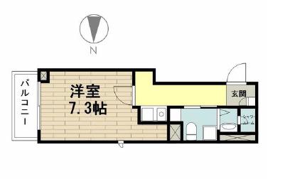 シルバラードクロッシングス(1K/2階)の間取り写真